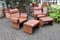Mid-Century Modern Leather Lounge Chairs with Ottomans, Italy, 1960s, Set of 4, Image 2