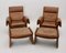 Mid-Century Modern Leather Lounge Chairs with Ottomans, Italy, 1960s, Set of 4 1