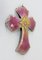 Mid-Century French Wall Jesus Cross in Pink Enameled Copper from Limoges 7