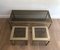 Coffee and Nesting Tables in Brass and Smoked Glass, Set of 3 3