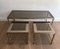 Coffee and Nesting Tables in Brass and Smoked Glass, Set of 3 2