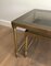 Coffee and Nesting Tables in Brass and Smoked Glass, Set of 3 7