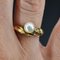 18 Karat Modern Diamond Cultured Pearl Yellow Gold Ring 5