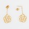 18 Karat Modern Yellow Gold Rose Shape Dangle Earrings, Set of 2 3