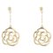 18 Karat Modern Yellow Gold Rose Shape Dangle Earrings, Set of 2 1