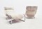 Fauteuils Mid-Century avec Ottomane, Italie, 1970s, Set de 2 2