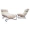 Fauteuils Mid-Century avec Ottomane, Italie, 1970s, Set de 2 1