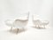 Weiße italienische Mid-Century Modern Boucle Sessel, 1950er, 2er Set 3
