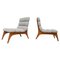 Contemporary Wood and Fabric Easy Chairs, Italy 1