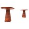 Contemporary Italian Red Travertine Side Tables 1