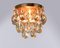 Small Murano Glass Tear Drop Flush Mount Chandelier from Palwa, Germany, 1960s 2