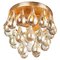 Small Murano Glass Tear Drop Flush Mount Chandelier from Palwa, Germany, 1960s 1