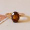 18k Gold With Citrine Quartz Solitaire Ring, 1960s 1