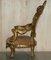 Antique French Louis XV Giltwood Armchairs, Set of 2 15