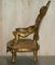 Butacas francesas Louis XV antiguas de madera dorada. Juego de 2, Imagen 15