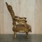 Antike französische Louis XV Armlehnstühle aus vergoldetem Holz, 2er Set 19