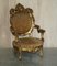 Antique French Louis XV Giltwood Armchairs, Set of 2 2