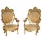 Antique French Louis XV Giltwood Armchairs, Set of 2 1