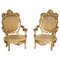 Antique French Louis XV Giltwood Armchairs, Set of 2, Image 1