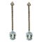14k White Gold Dangle Earrings with Diamonds and Aquamarines, Set of 2 1