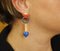 18 Karat Rose Gold Earrings with Diamonds, Coral, Lapis and Sapphires, Set of 2 5