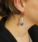 18 Karat Rose Gold Earrings with Diamonds, Coral, Lapis and Sapphires, Set of 2 7