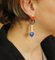 Boucles d'Oreilles en Or Rose 18 Carats avec Diamants, Corail, Lapis et Saphirs, Set de 2 7