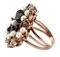 Rose Gold and Silver Cocktail Ring with Onyx, Pearls, Sapphires and Diamonds, Image 2