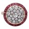 14 Karat Rose Gold and Silver Ring with Rubies and Diamonds 1