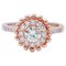 18 Karat Rose Gold Engagement or Solitaire Ring with Diamonds 1