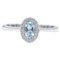 18 Karat White Gold Modern Ring with Oval Aquamarine and Diamonds 1