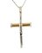 18 Karat Rose and White Gold Cross Pendant Necklace with Diamonds, Image 3