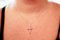 18 Karat Rose and White Gold Cross Pendant Necklace with Diamonds 4