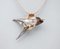 9 Karat Rose Gold and Silver Fish Pendant with Diamond and Baroque Pearl 2