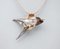 9 Karat Rose Gold and Silver Fish Pendant with Diamond and Baroque Pearl, Image 2