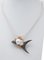 9 Karat Rose Gold and Silver Fish Pendant with Diamond and Baroque Pearl 4