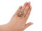 9 Karat Rose and White Gold Ring with Aquamarine and Diamonds 4