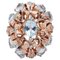 9 Karat Rose and White Gold Ring with Aquamarine and Diamonds 1