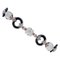 9 Karat Rose Gold and Silver Bracelet with Rubies, Diamonds, Moonlights and Onyx 1