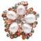 9 Karat Rose Gold and Silver Ring with Sapphires, Diamonds and Pearls 1