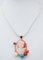 9 Karat Rose Gold Pendant Necklace with Coral, Pearl, Ruby, Turquoise, Garnet and Cameo, Image 2