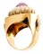 Vintage Yellow Gold Ring with Diamonds, Amethyst, Onyx and Coral 4