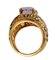 14 Karat Yellow Gold Ring with Central Amethyst, Diamonds, Tsavorite, Garnets and Topazes 4