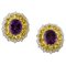 14 Karat White Gold Earrings with Diamonds, Topazes and Amethysts, Set of 2 1