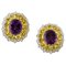 14 Karat White Gold Earrings with Diamonds, Topazes and Amethysts, Set of 2, Image 1