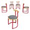 Italienische Mid-Century Stühle aus Metall, Leder & Holz von Tito Agnoli, 1950er, 5er Set 1