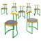 Italienische Mid-Century Stühle aus Metall, Leder & Holz von Tito Agnoli, 1950er, 7er Set 1