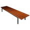 Large Mid-Century Modern Italian Wood Strip Bench with Brass Tips, 1960s, Image 1