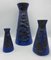 Ultramarine Blue Fat Lava Vases from Otto Keramik, Set of 2 3
