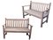 Vintage Spanish Rustic Garden Benches, Set of 2 1